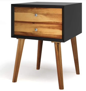 lot 143 image: Generic Squareful Nightstand, End Table WTwo Drawers, Multipurpose Side Table Storage, Retro Style Home Furniture, Perfect for Bedroom, Living Room (1, BlackBrown)