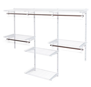 lot 200 image: Costway Wall Mounted Adjustable Closet Organizer Custom Metal Closet (Maybe Missing Rods)