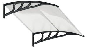 lot 201 image: Toolsempire Window Awning Door Canopy, 48 x 40 Door Awnings Exterior with UPF50 Sun Rain Snow Protection & Hallow Polycarbonate Sheet, Outdoor Front Door Entrance Canopy (Black) 40D x 48W x 11H
