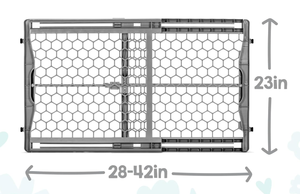 lot 210 image: Regalo Easy Fit Plastic Adjustable Extra Wide Baby Gate, Award Winning Brand, 23 Inches Tall, Fits Openings Between 28 to 42 Inches, Pressure Mounted (Slightly Used)