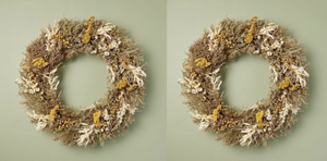 lot 222 image: LOT OF 2 Hearth & Hand 21 Preserved Spring Grass and Flower Wreath - Hearth & Hand with Magnolia