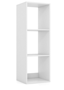 lot 260 image: Costway 3 Cube Bookshelf with Back Guardrail for Living Room Bedroom