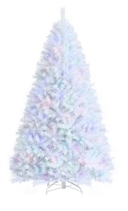 lot 312 image: Costway 8-ft White Artificial Christmas Tree