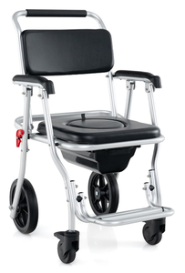 lot 322 image: Goplus 4 in 1 Shower Commode Wheelchair, 330lbs Foldable Bedside Commode Chair for Toilet with Arms, Portable Rolling Shower Chair with Wheels for Elderly Disabled Handicap Adults Bariatric