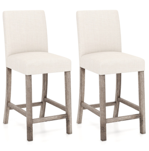lot 327 image: Costway Counter Height Bar Stools Set of 2 with Back and Footrest