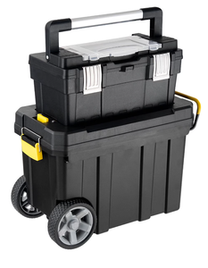 lot 349 image: Costway 2-in-1 Rolling Tool Box Set Mobile Tool Chest Storage Organizer Portable Black