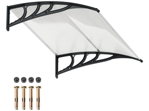 lot 350 image: Toolsempire Window Awning Door Canopy, 48 x 40 Door Awnings Exterior with UPF50 Sun Rain Snow Protection & Hallow Polycarbonate Sheet, Outdoor Front Door Entrance Canopy (Black)