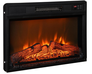 lot 371 image: SIMOE 23-inch Wide Electric Fireplace Insert with Remote Control, 1400W Recessed Fireplace, 3 LED Flame Effects, 6H Timer, Ideal for Bedroom Home Office Indoor Use, Black
