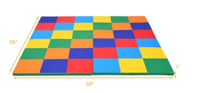 lot 373 image: Costzon Toddler Foam Play Mat, Foldable Baby Crawling Mats 58-Inch Square Soft Non Skid Colorful Daycare Floor Mat, Thicken Waterproof Memory Activity Play Mat for Home, School, Kindergarten Nursery