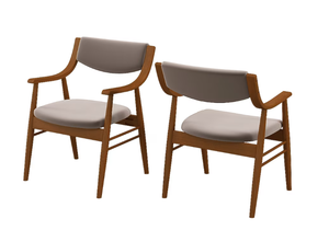 lot 63 image: Slickblue Set of 2 Modern Upholstered Dining Chairs Velvet Seat with Armrest Gray and Walnut (Rubber Wood Frame) 23 x 24 x 33 (L x W x H)