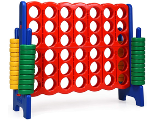 lot 75 image: COSTWAY Jumbo 4-to-Score Giant Game Set, 4 in A Row for Kids and Adults, 3.5FT Tall Indoor & Outdoor Game Set with 42 Jumbo Rings & Quick-Release Slider, Perfect for Holiday Party & Family Game