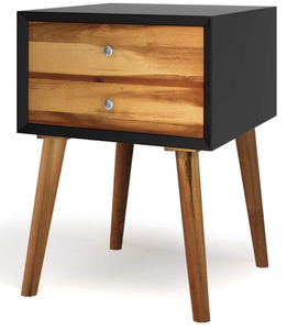 lot 164 image: Generic Squareful Nightstand, End Table WTwo Drawers, Multipurpose Side Table Storage, Retro Style Home Furniture, Perfect for Bedroom, Living Room (1, BlackBrown)