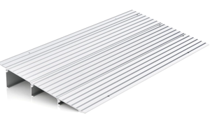 lot 179 image: Goplus Door Threshold Ramp, 3 Rise Threshold Ramps for Doorways with Non-Slip Surface, Adjustable Aluminum Door Entry Ramps for Wheelchairs, Scooters, Power Chairs, 700LBS Load Capacity (3 Rise)