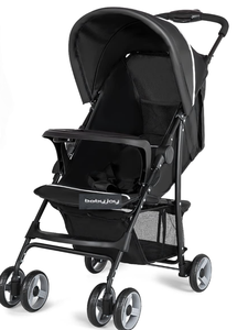 lot 265 image: Baby Joy Lightweight Stroller, Compact Toddler Travel Stroller for Airplane, Infant Stroller wAdjustable BackrestFootrestCanopy, 5-Point Harness, Storage Basket, Easy One-Hand Fold, Black