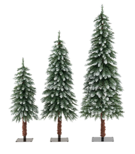 lot 275 image: Costway Set of 3 Pre-Lit Christmas Tree with LED lights