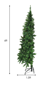 lot 295 image: Costway 6ft Half Shape Pre Lit Christmas Tree CM22048 (Not Functioning)