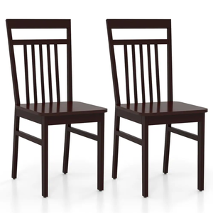lot 419 image: Costway Farmhouse Dining Chair Armless Wooden Chair with - Set of 2