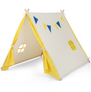 lot 425 image: Costway Kids Play Tent with Solid Wood Frame Holiday Birthday Gift & Toy for Boys & Girls