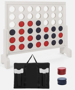 lot 433 image: Costway Kids Giant 4ina-Row Connect Game Set Wooden Jumbo 4-to-Score Game wCarrying Bag