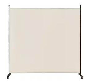 lot 448 image: Costway 6FT Single Panel Room Divider with Wheels Rolling Fabric Partition Privacy Screen