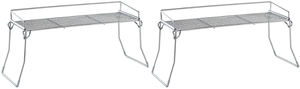 lot 451 image: JUNCHU CHERRY Metal The Sink Vanity Organizer 2 Pack, Bathroom or Kitchen Sink Organizer, Feminine Products Organizer (2 Chrome)