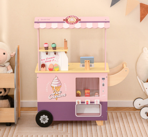 lot 452 image: Costway Kids Ice Cream Truck Pretend Play Set for Toddlers with Vending Machine