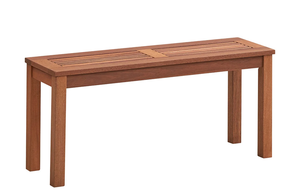 lot 459 image: Costway Patio Backless Bench 2-Seater Outdoor Dining Bench Solid Wood Garden Backyard 39.5 x 12 x 18.5 (L x W x H) (Maybe Missing Hardware)