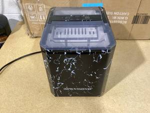 lot 477 image: Improvements 26 lb. Compact Ice Maker Black Marble