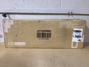 lot 499 image: 24.8 in. W x 63.7 in. H x 9.4 in. D White Bathroom Over-the-Toilet Storage with 3-Tier Shelves and 4-Hooks