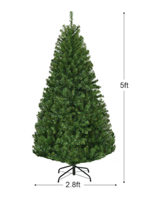 lot 299 image: Costway 5-ft Pre-lit Artificial Christmas Tree with Multicolor LED Lights (Not Functioning)