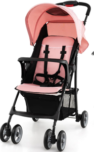 lot 300 image: Baby Joy Lightweight Stroller, Compact Toddler Travel Stroller for Airplane, Infant Stroller wAdjustable BackrestFootrestCanopy (Minor Transit Damage, Left Rear Wheel Could Not Be Assembled)