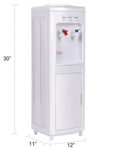 lot 468 image: Costway 5 Gallons Hot and Cold Water Cooler Dispenser with Child Safety Lock 12 x 11 x 30 (L x W x H)