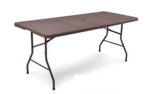 lot 471 image: Total Tactic OP70550 6 ft. Portable Folding Rattan Table