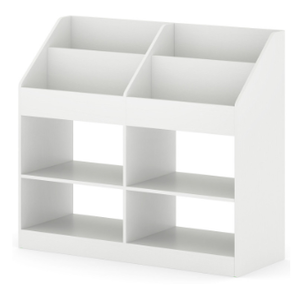lot 375 image: Costway 3-Tier Kids Bookshelf Toy Storage Organizer with Display Rack and 4 Compartments