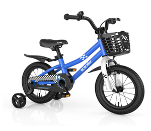 lot 387 image: 14 Inch Kids Bike with 2 Training Wheels for 3-5 Years Old