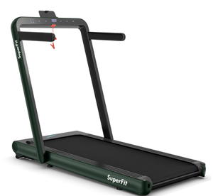 lot 8 image: Costway - 4.75HP 2 In 1 Folding Home Treadmill with Remote APP Control - Green