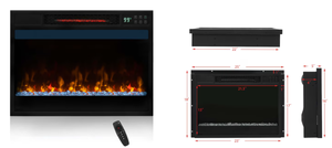 lot 30 image: Goplus 5-in Black Electric Fireplace Insert Overall Dimension 25 x 5 x 18 (L x W x H)