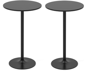 lot 239 image: Giantex 2PCS 2-in-1 Bar Table with Detachable Pole, Heavy-Duty Metal Base, 24 Round Top, 4022 Two Convertible Height, Cocktail Pub Table for Dining Room, Restaurant, Kitchen, Black