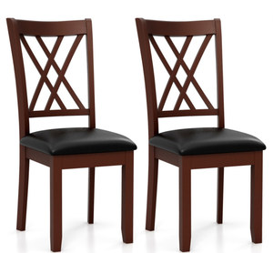 lot 12 image: Costway Set of 2 Dining Chair with Backrest and Padded Seat