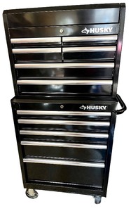 lot 2 image: Husky 9-Drawer Rolling Tool Chest Cabinet with Top Storage