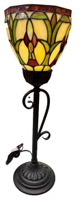 lot 12 image: Tiffany-Style Stained Glass 22 Table Lamp with Iron Base