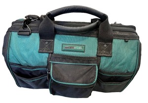 lot 25 image: Macho Force Green and Black Tool Bag with Shoulder Strap