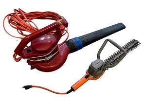 lot 41 image: Yardworks Leaf Blower and BlackDecker Hedge Trimmer