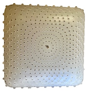 lot 59 image: White Hobnail Glass Ceiling Light Shade with Circular Pattern