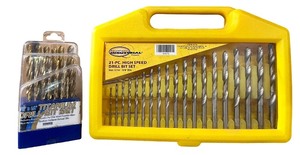 lot 64 image: 2 Drill Bit Sets Titanium and 21-Piece High Speed Northern Industrial