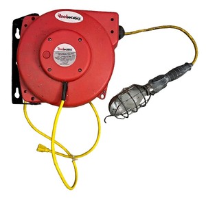 lot 76 image: ReelWorks Retractable Cord Reel with Work Light