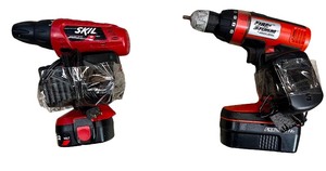 lot 77 image: Lot of 2 Cordless Drills with Chargers - Skil 12V and FireStorm 18V