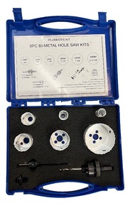 lot 86 image: 9 Piece Bi-Metal Hole Saw Kit with Case