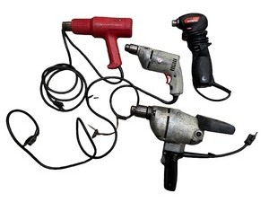 lot 113 image: Lot of 4 Power Tools Including Drills and Heat Gun