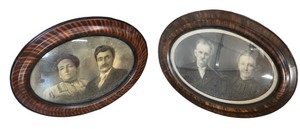lot 120 image: Pair of Antique Oval Framed Portrait Photographs